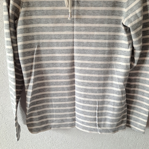 Denim & company gray striped cowl neck sweater - Picture 3 of 5